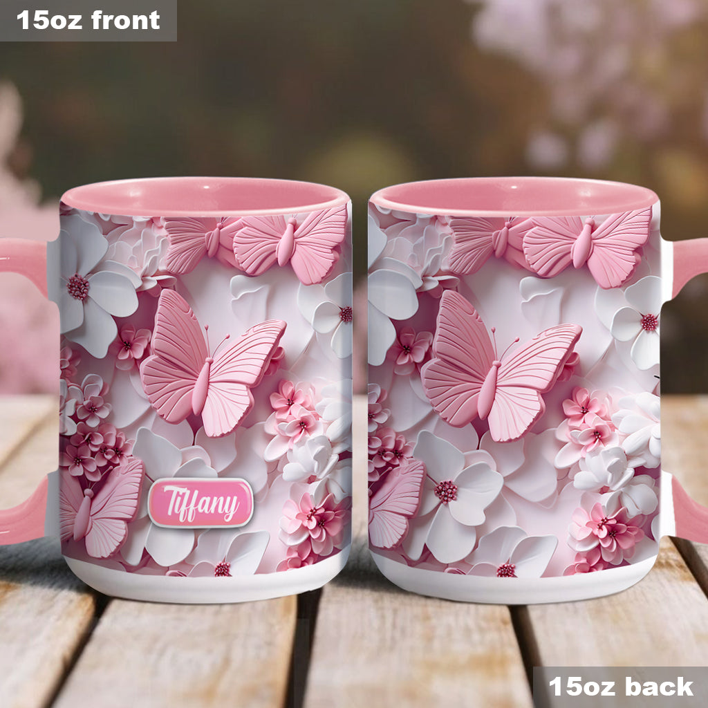 Wonderful Butterflies - Personalized Butterfly Accent Mug