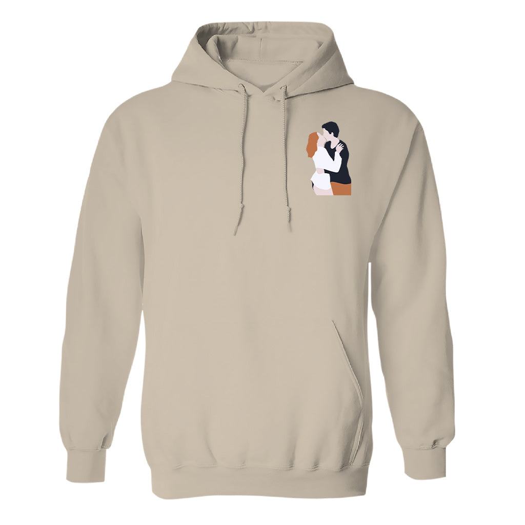 Custom 2D Flat Photo - Personalized Couple Embroidered Hoodie