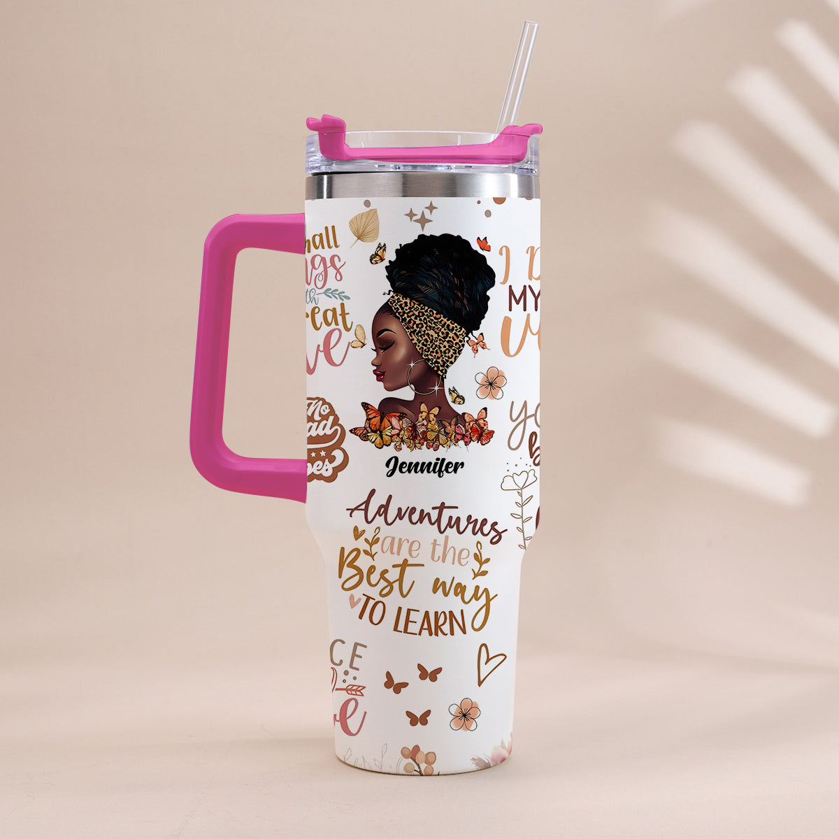 I Decided My Vibe - Personalized African American Tumbler With Handle