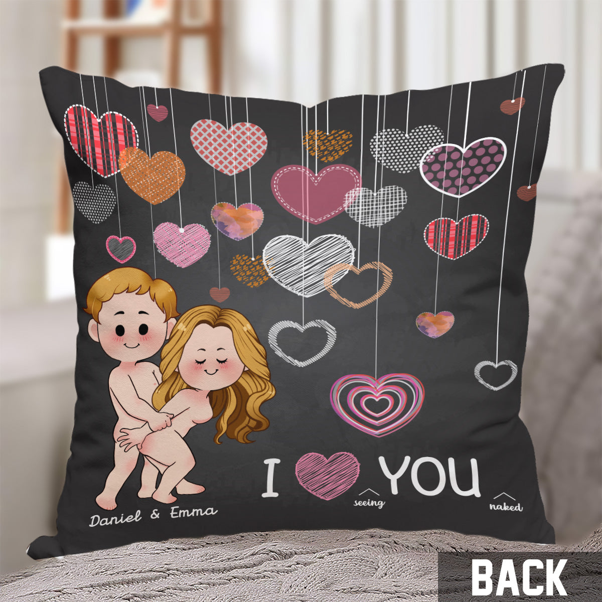 I Love Seing You Naked - Personalized Couple Throw Pillow