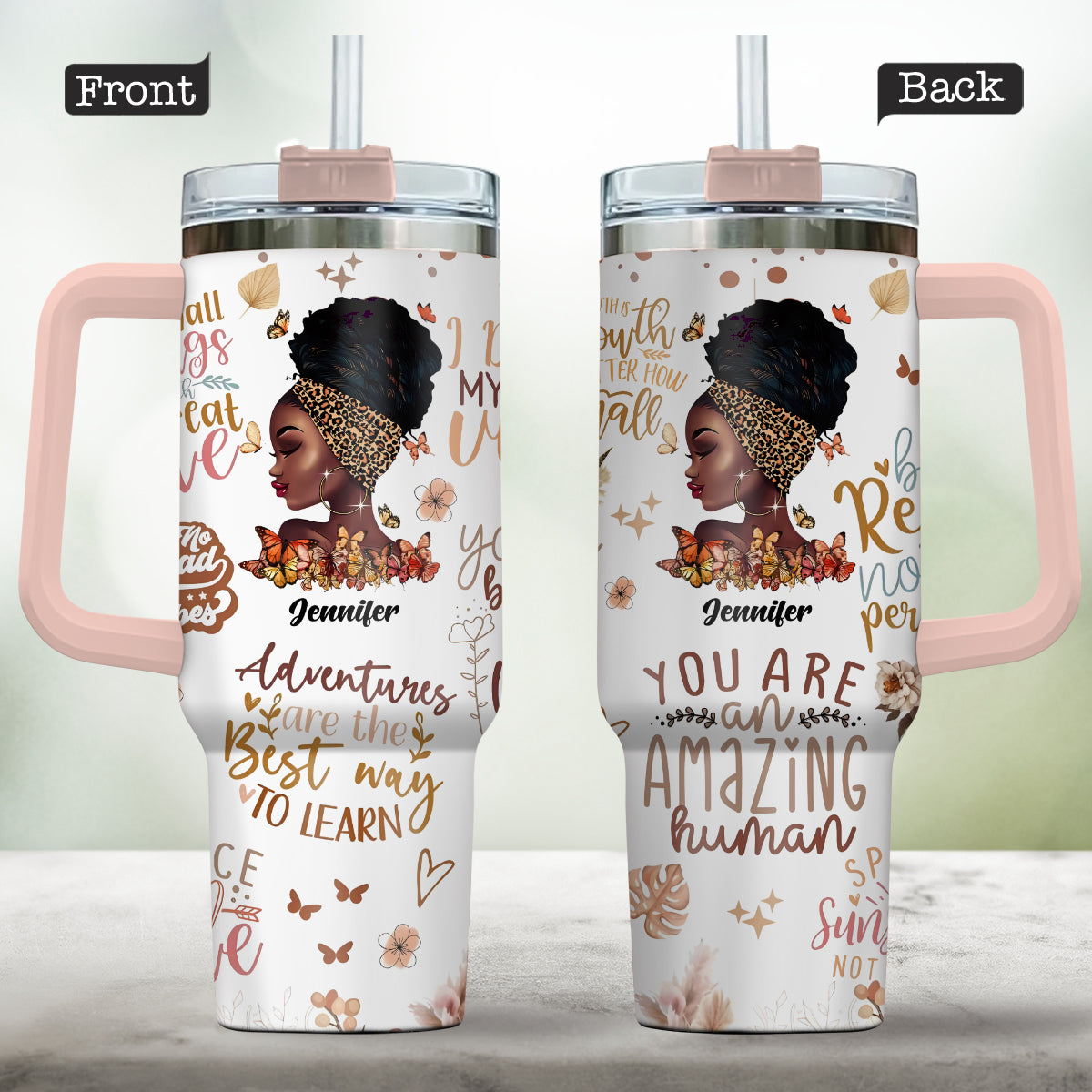 I Decided My Vibe - Personalized African American Tumbler With Handle