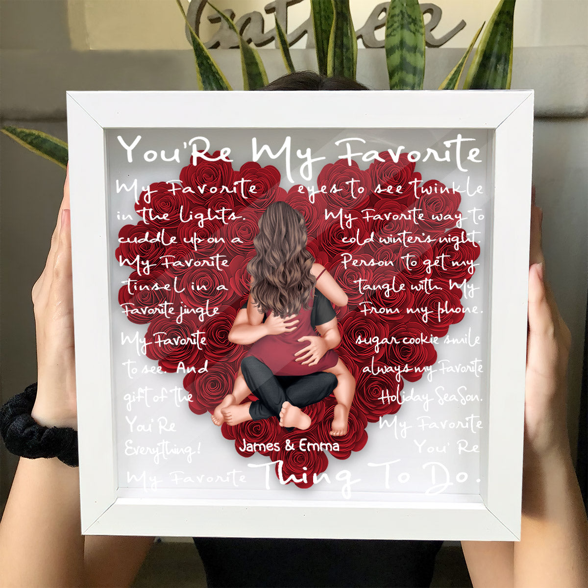 You're My Favorite - Personalized Couple Flower Shadow Box