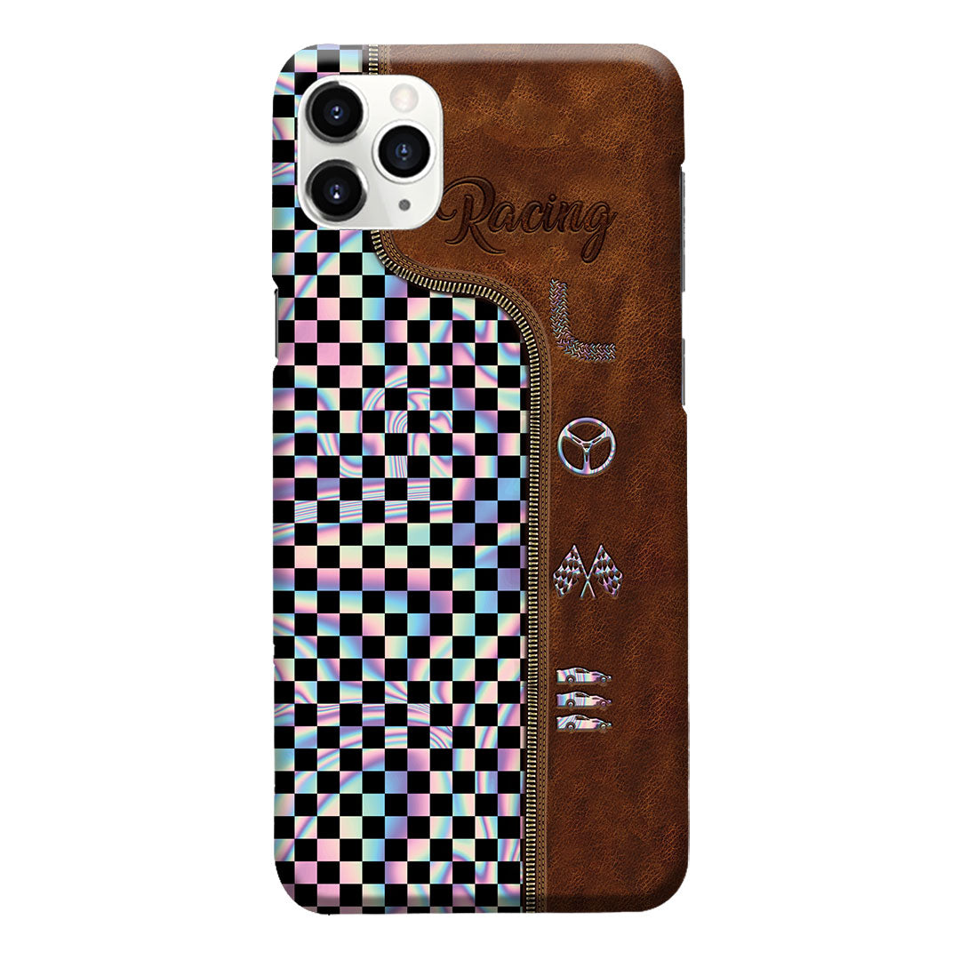 Racing Leather Pattern Print Phone Case