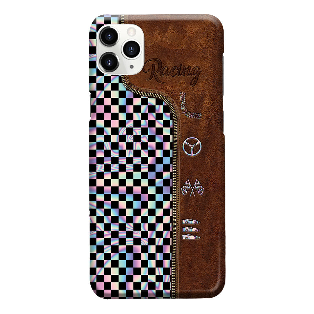 Racing Leather Pattern Print Phone Case