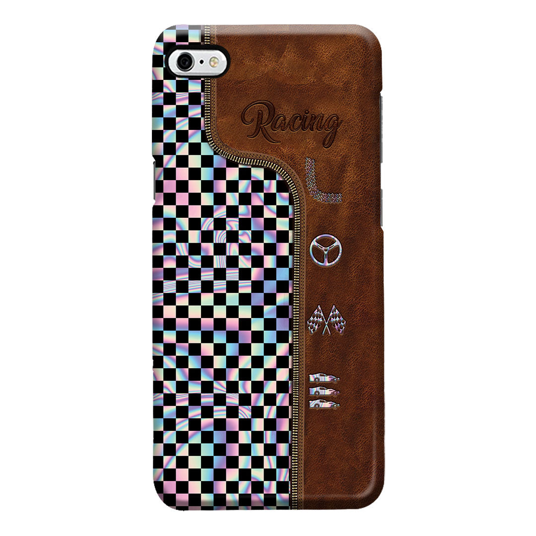 Racing Leather Pattern Print Phone Case