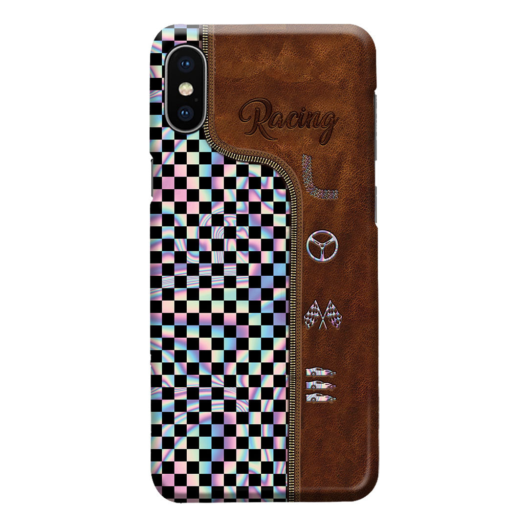 Racing Leather Pattern Print Phone Case