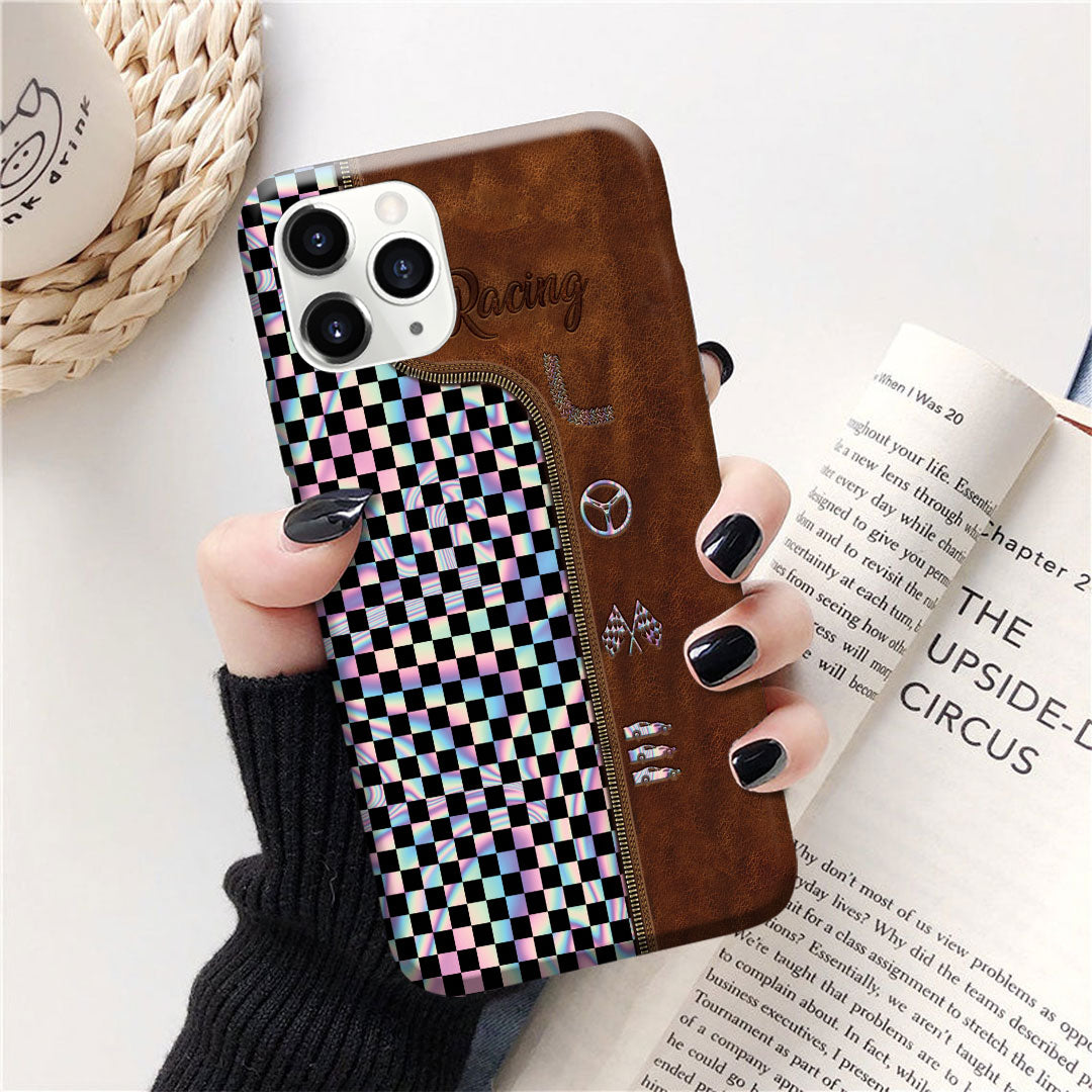 Racing Leather Pattern Print Phone Case