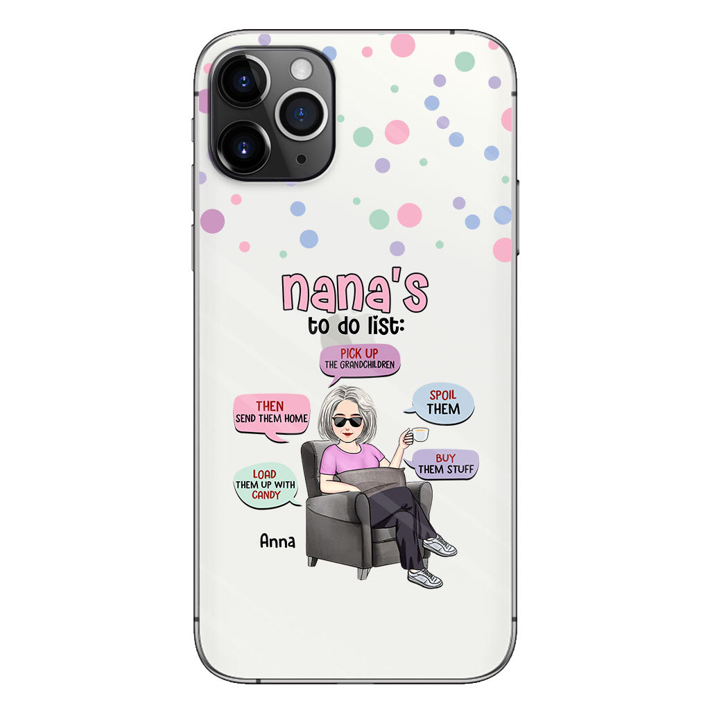 Nana's To Do List - Personalized Grandma Clear Phone Case