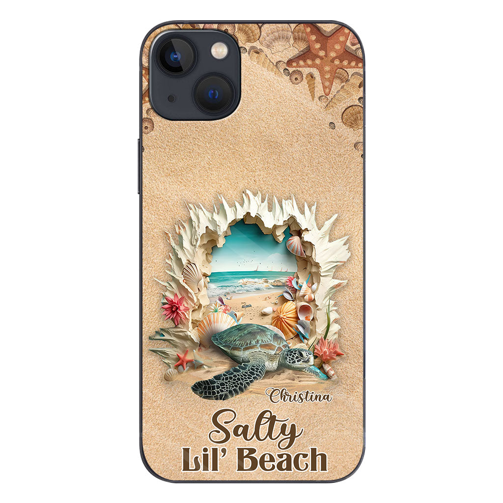 Salty Lil' Beach 3D Effect Pattern - Personalized Turtle Phone Case