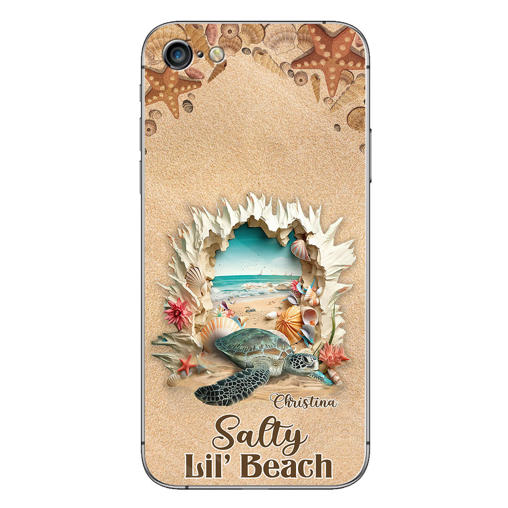 Salty Lil' Beach 3D Effect Pattern - Personalized Turtle Phone Case