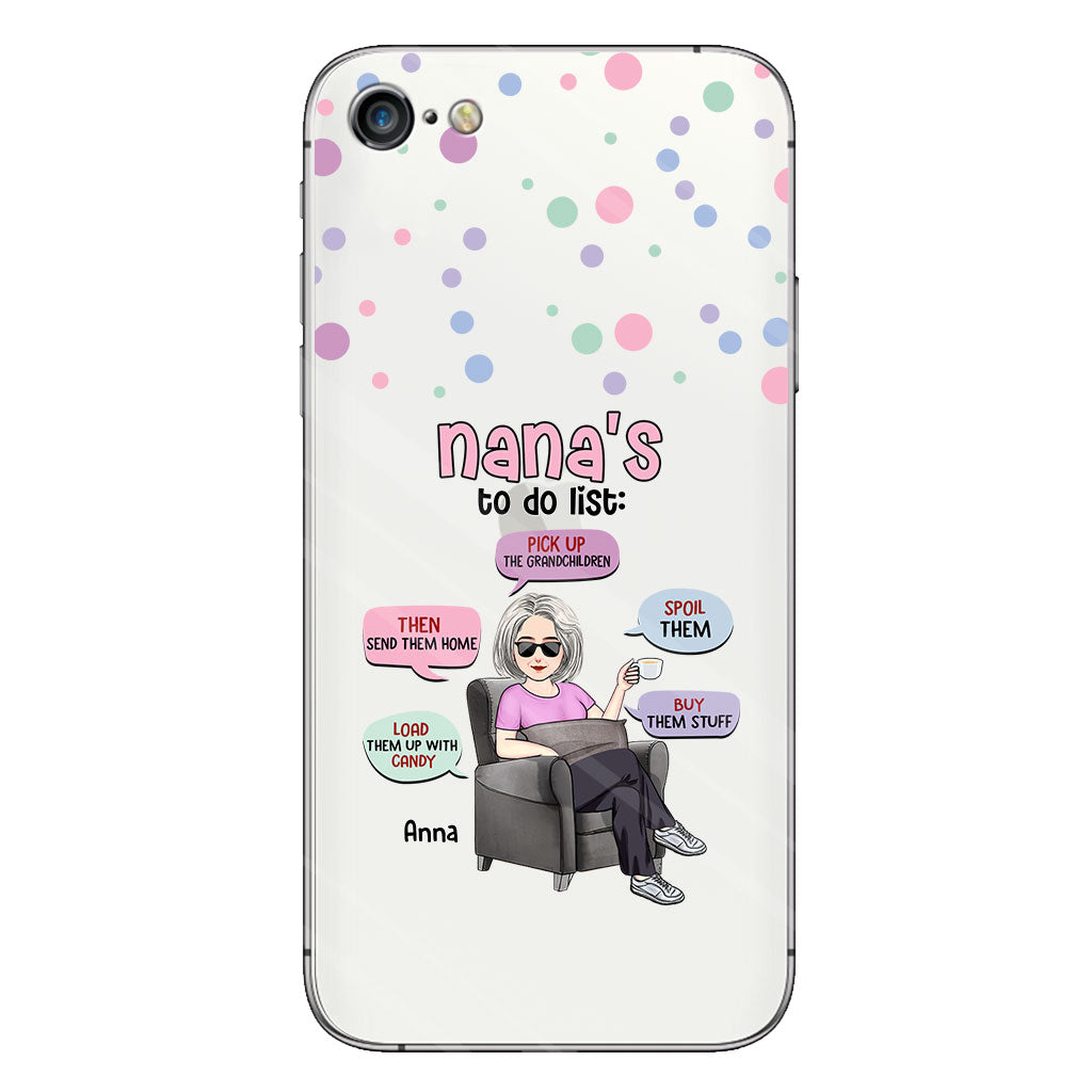 Nana's To Do List - Personalized Grandma Clear Phone Case