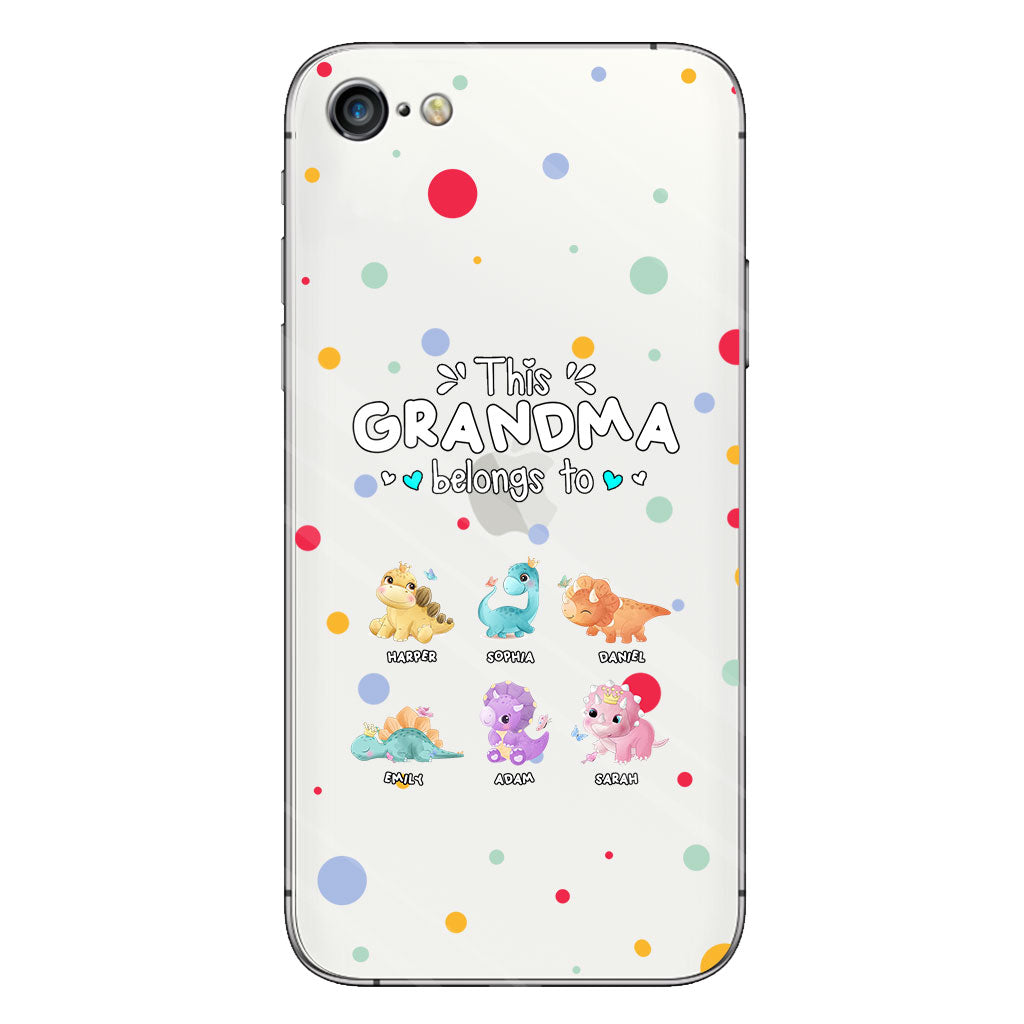 This Grandma Belongs To - Gift for grandma, aunt, uncle, grandpa, mom, dad - Personalized Clear Phone Case