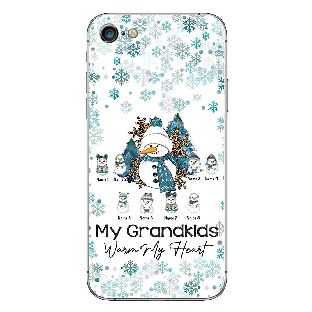 My Grandkids Warm My Heart - Personalized Christmas Grandma Phone Case