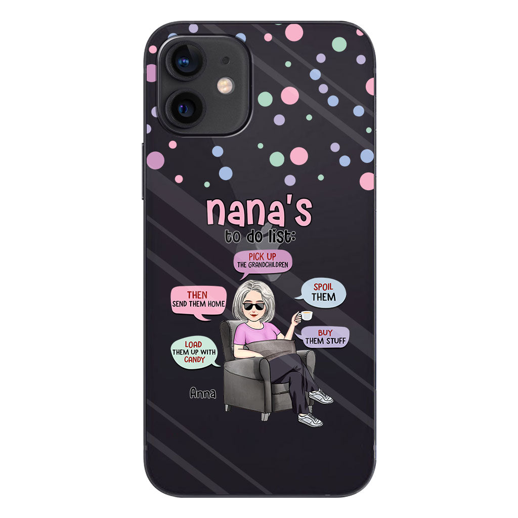 Nana's To Do List - Personalized Grandma Clear Phone Case