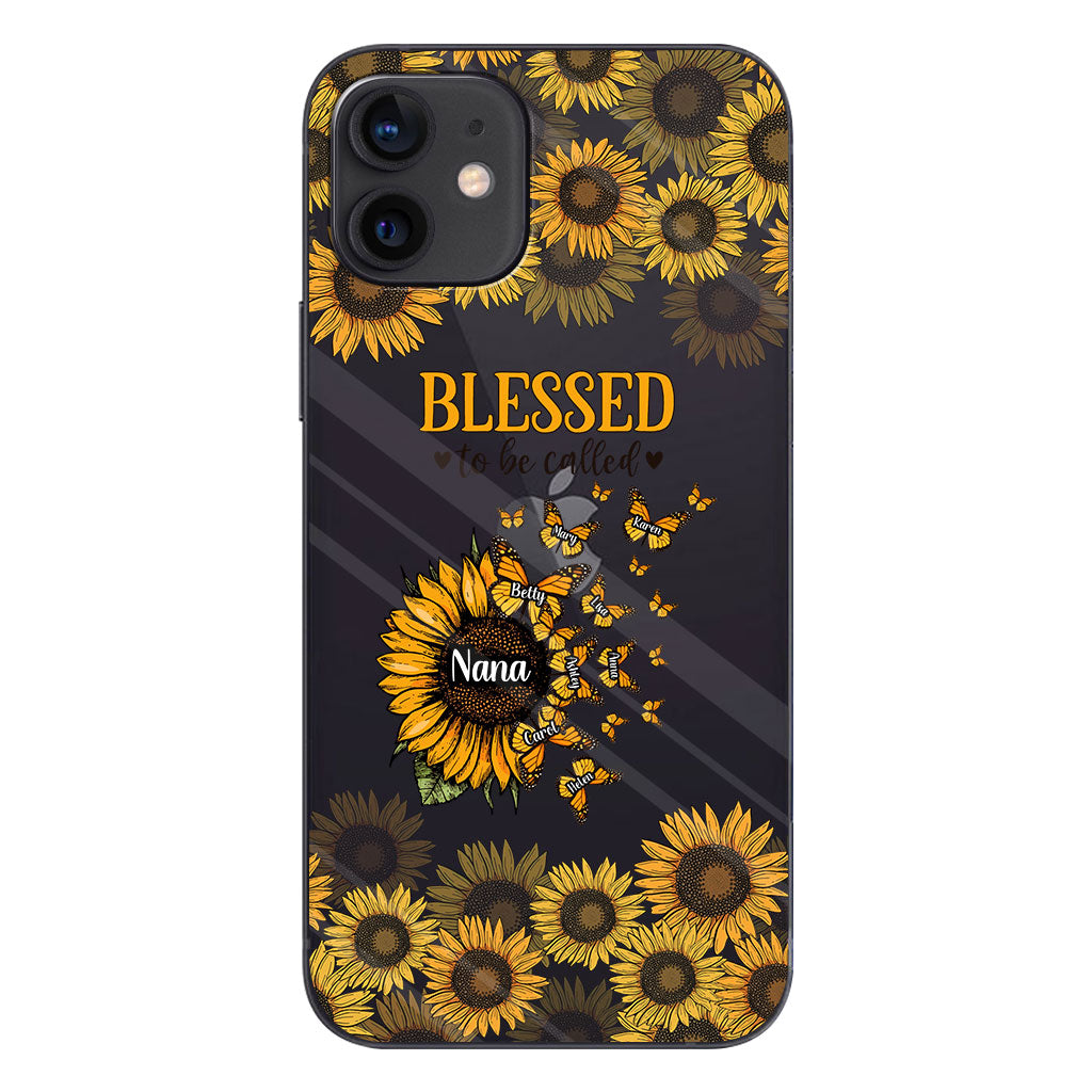 Beautiful Sunflower Blessed To Be Called - Gift for grandma, mom - Personalized Clear Phone Case