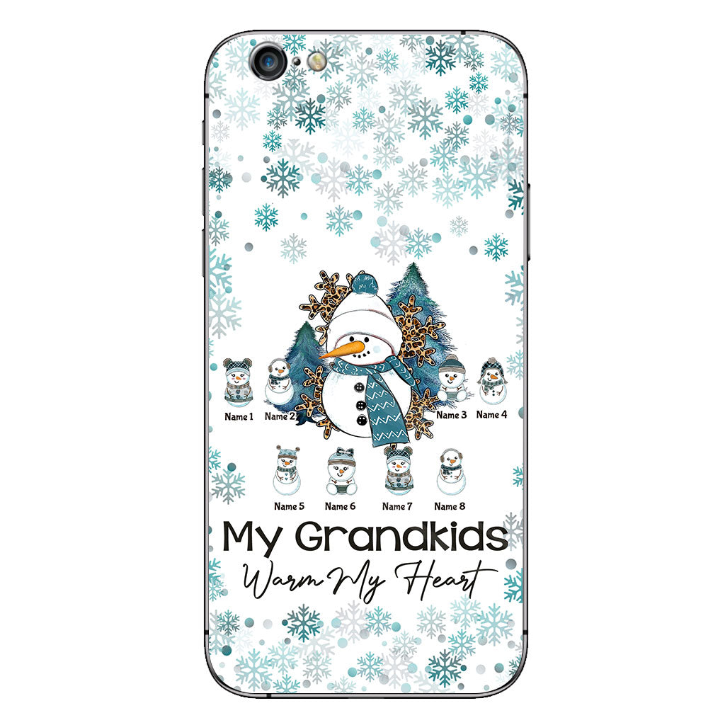 My Grandkids Warm My Heart - Personalized Christmas Grandma Phone Case