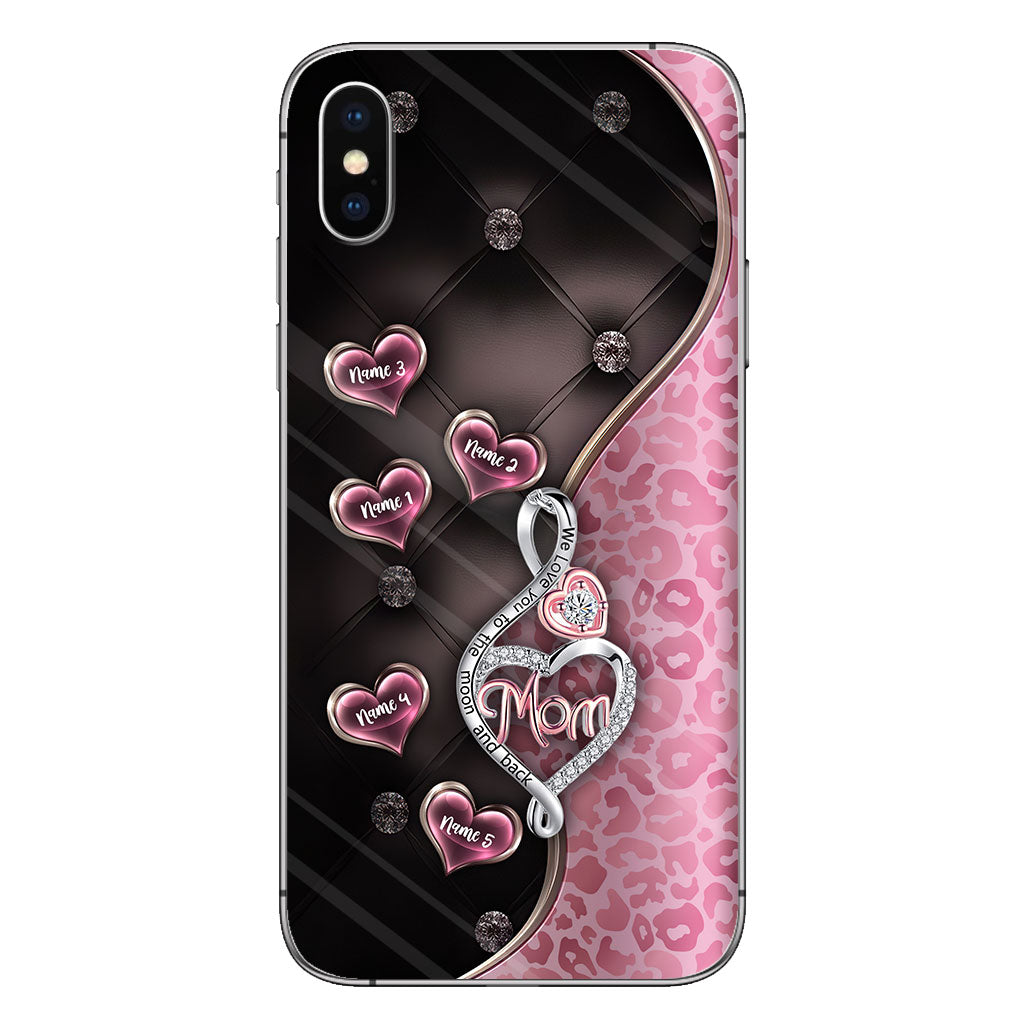 To The Moon And Back Rose Gold - Personalized Mother's Day Phone Case