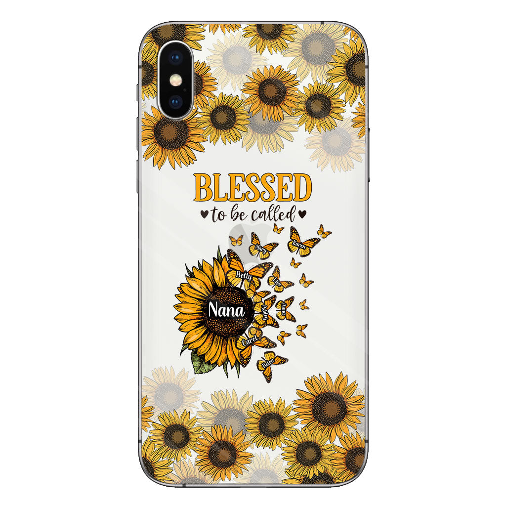 Beautiful Sunflower Blessed To Be Called - Gift for grandma, mom - Personalized Clear Phone Case