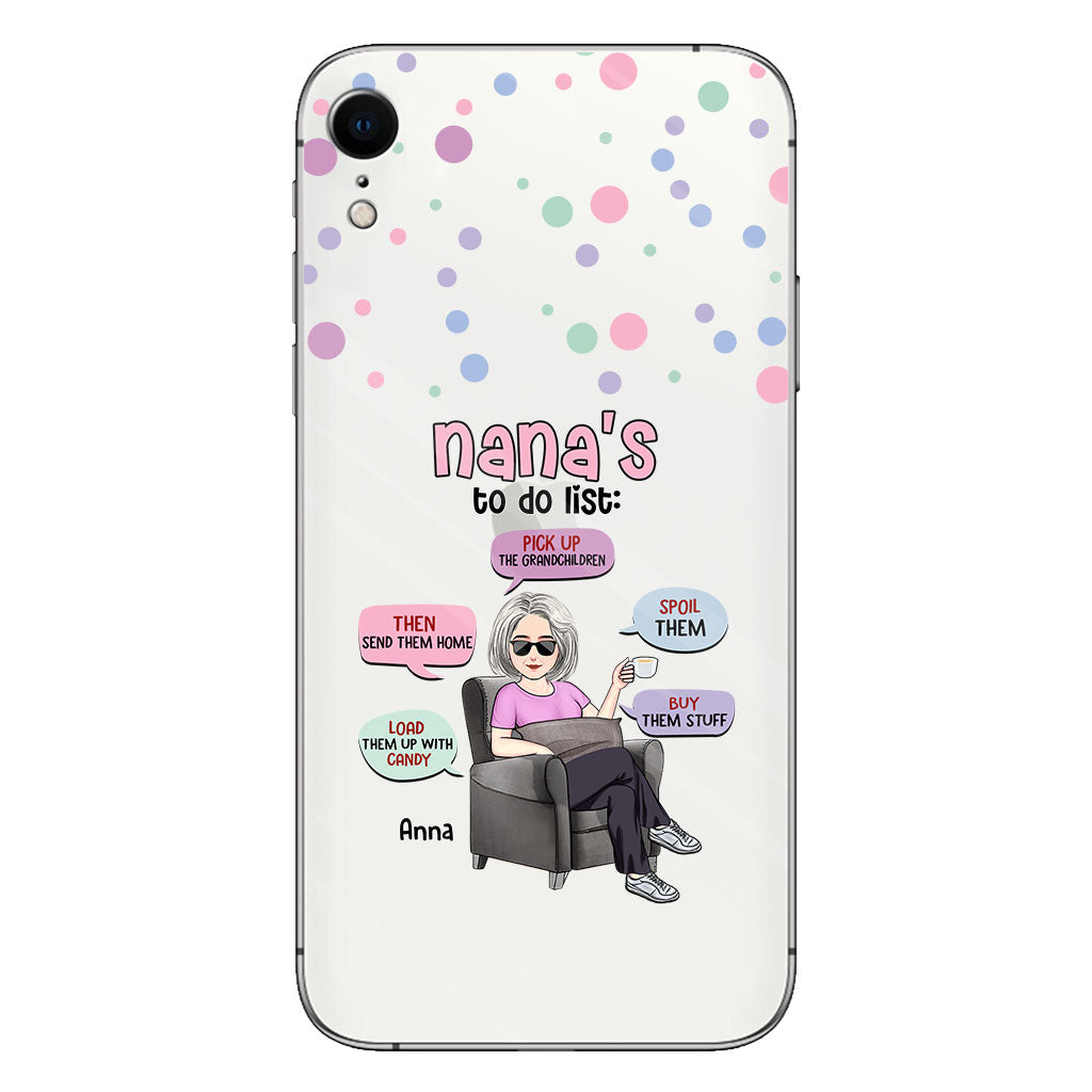 Nana's To Do List - Personalized Grandma Clear Phone Case