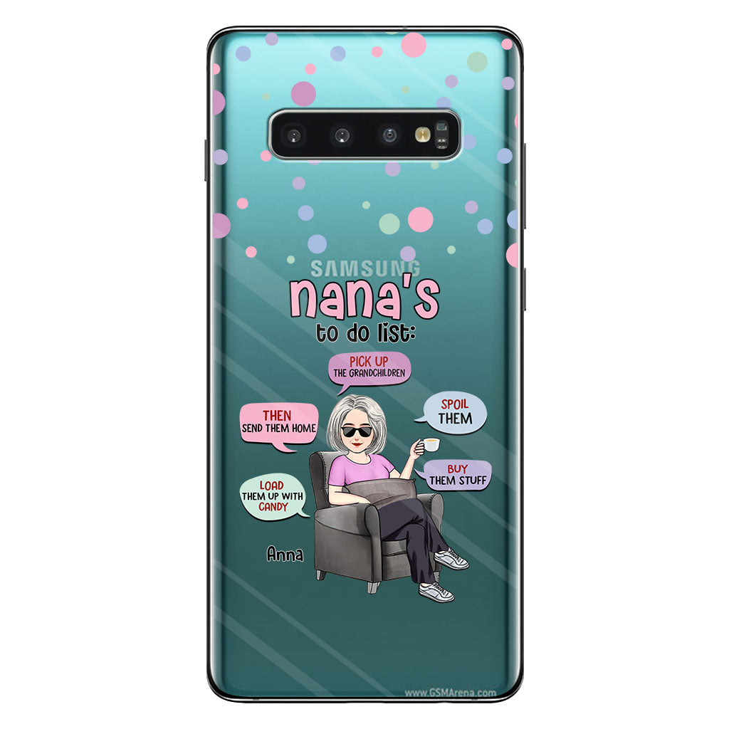 Nana's To Do List - Personalized Grandma Clear Phone Case