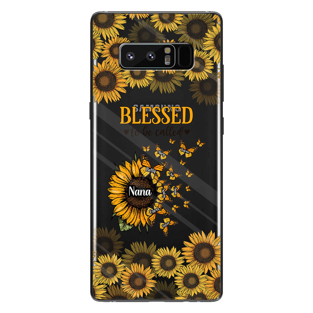 Beautiful Sunflower Blessed To Be Called - Gift for grandma, mom - Personalized Clear Phone Case