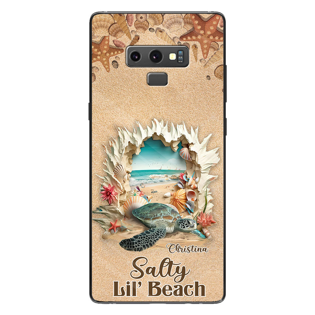 Salty Lil' Beach 3D Effect Pattern - Personalized Turtle Phone Case