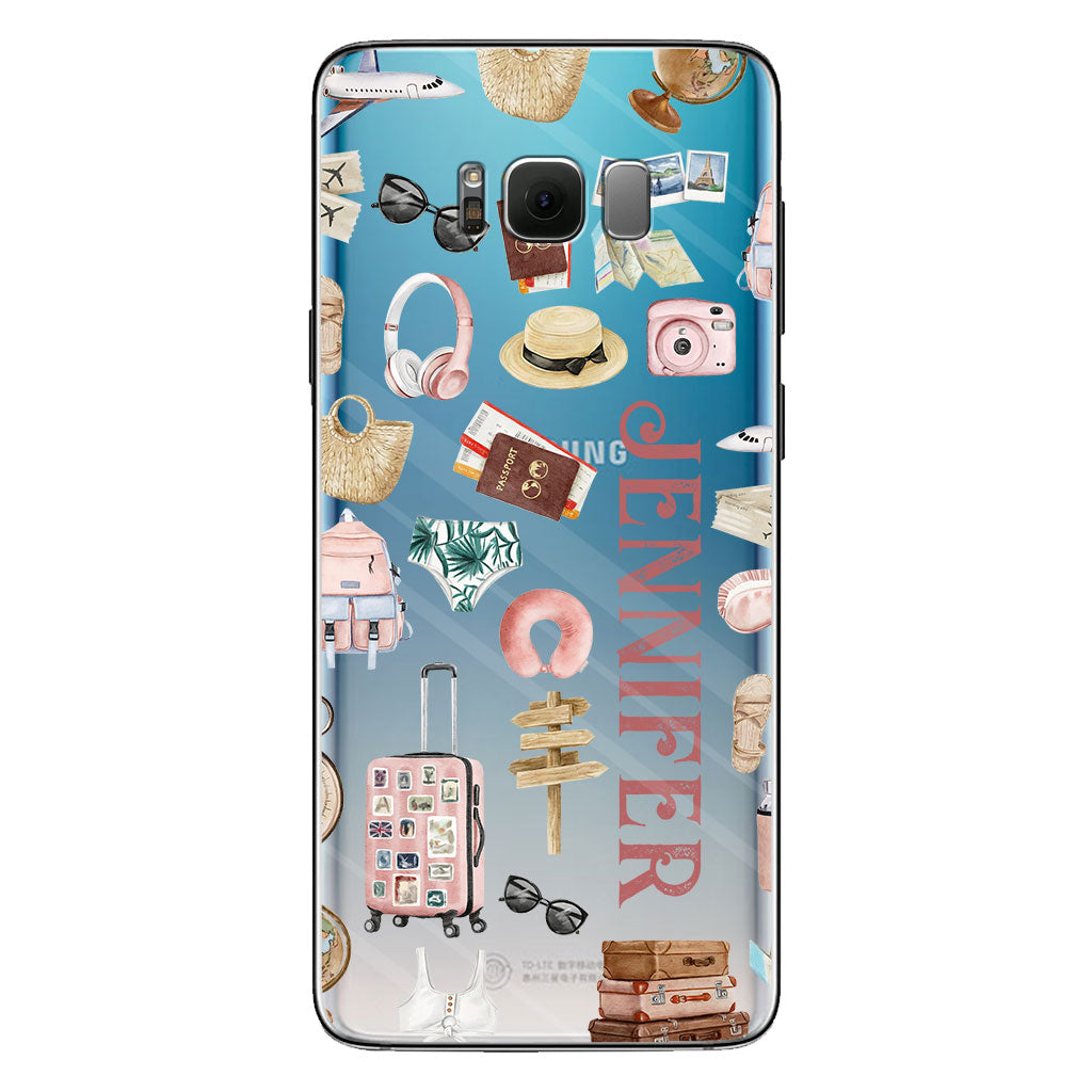 Just A Girl Who Loves Traveling - Personalized Travelling Clear Phone Case