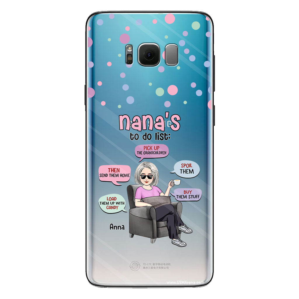 Nana's To Do List - Personalized Grandma Clear Phone Case