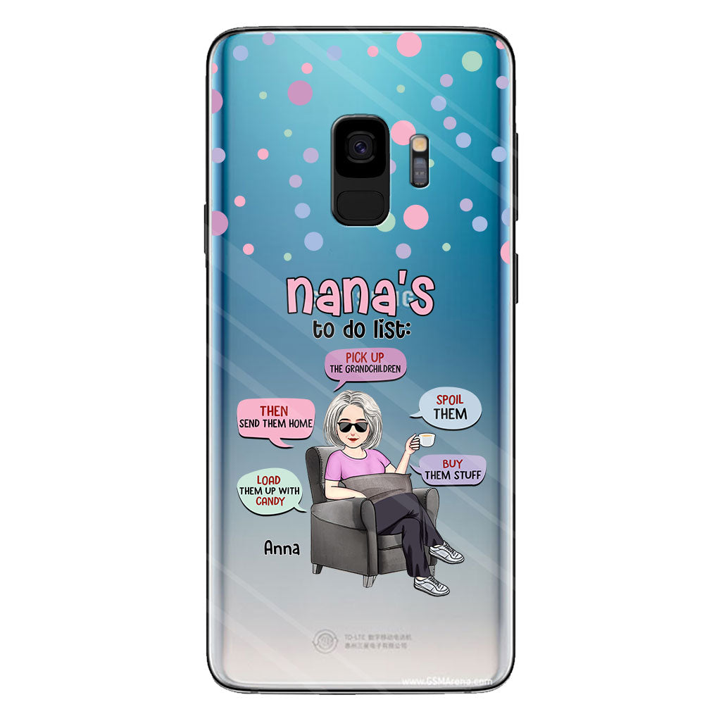 Nana's To Do List - Personalized Grandma Clear Phone Case