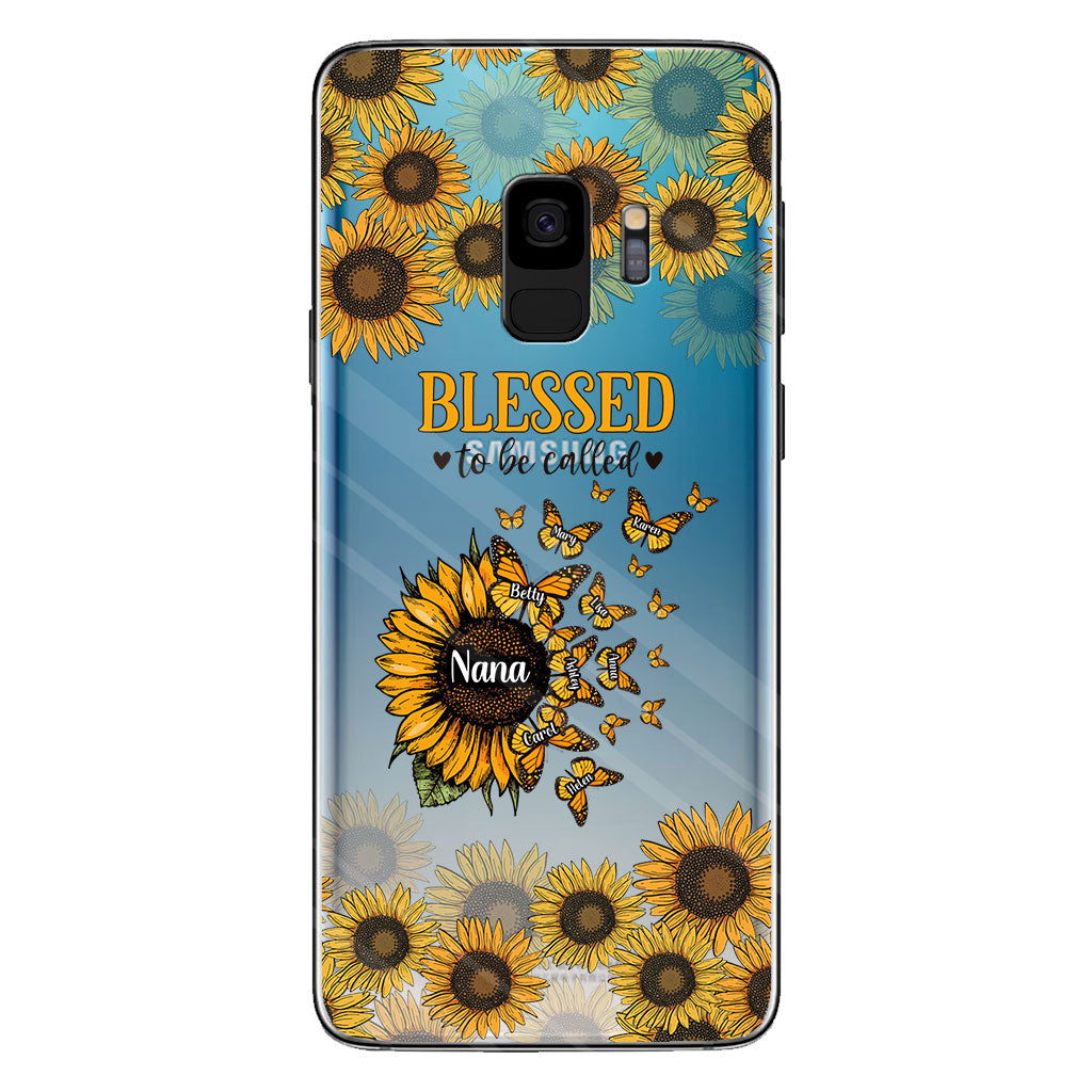 Beautiful Sunflower Blessed To Be Called - Gift for grandma, mom - Personalized Clear Phone Case