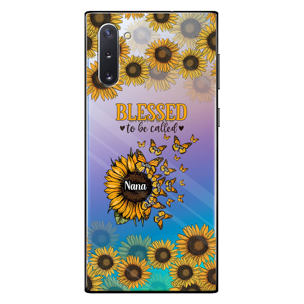 Beautiful Sunflower Blessed To Be Called - Gift for grandma, mom - Personalized Clear Phone Case