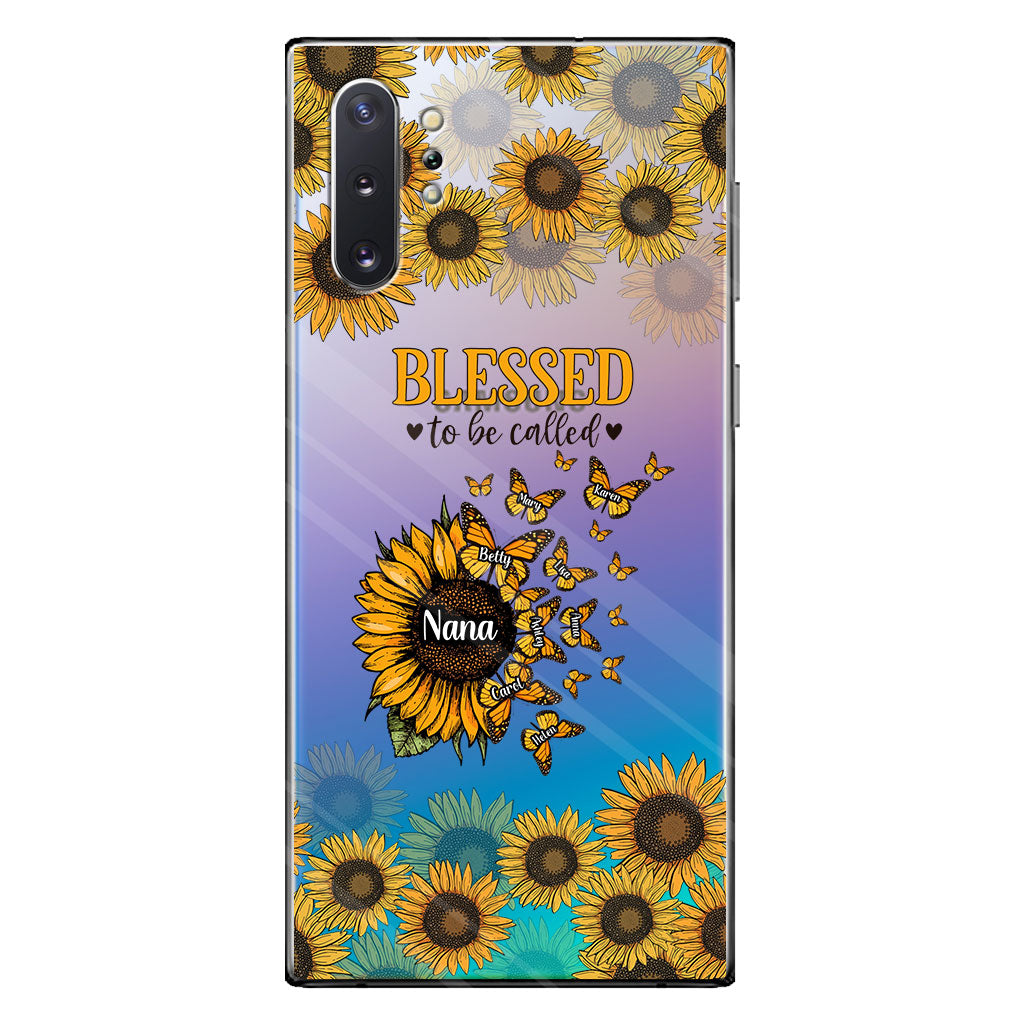 Beautiful Sunflower Blessed To Be Called - Gift for grandma, mom - Personalized Clear Phone Case