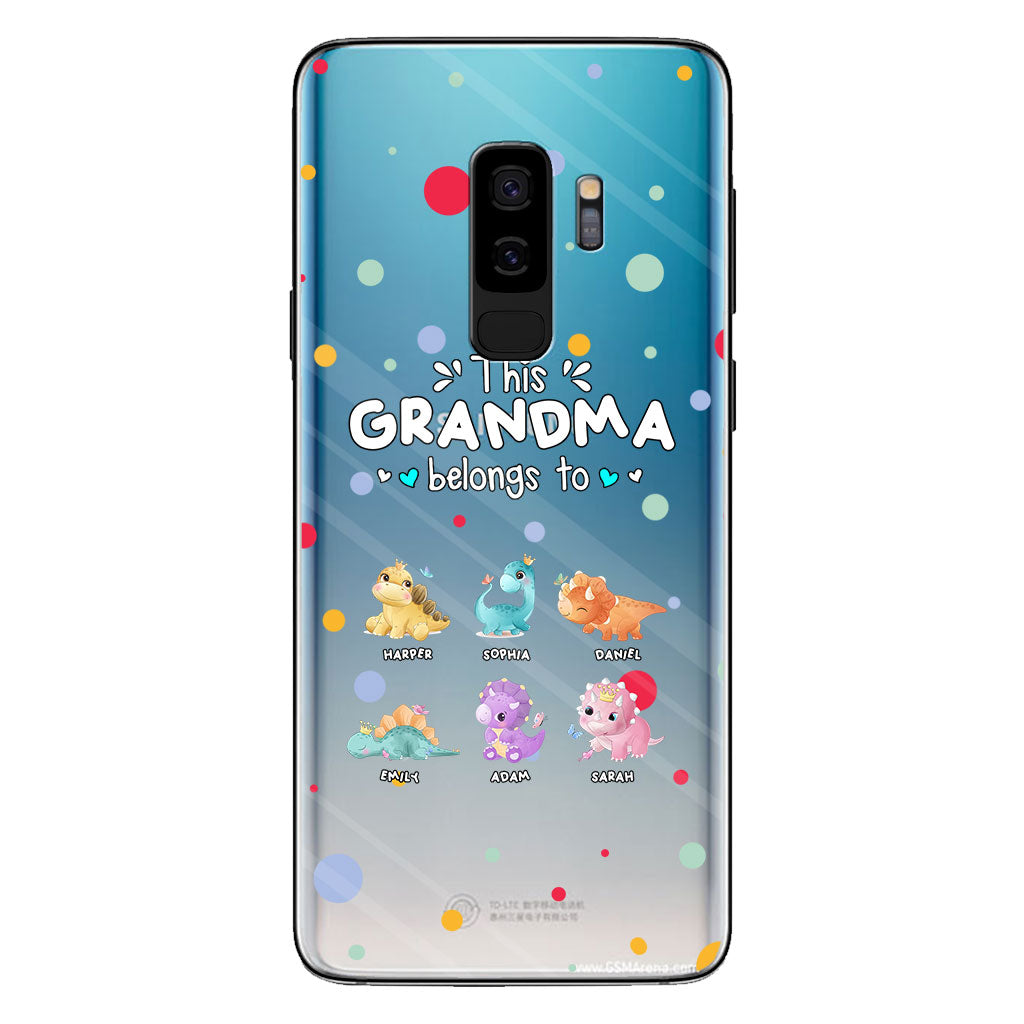 This Grandma Belongs To - Gift for grandma, aunt, uncle, grandpa, mom, dad - Personalized Clear Phone Case