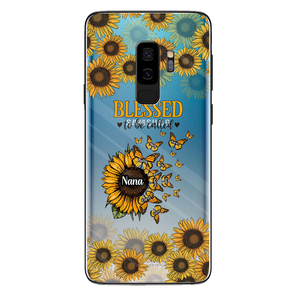 Beautiful Sunflower Blessed To Be Called - Gift for grandma, mom - Personalized Clear Phone Case