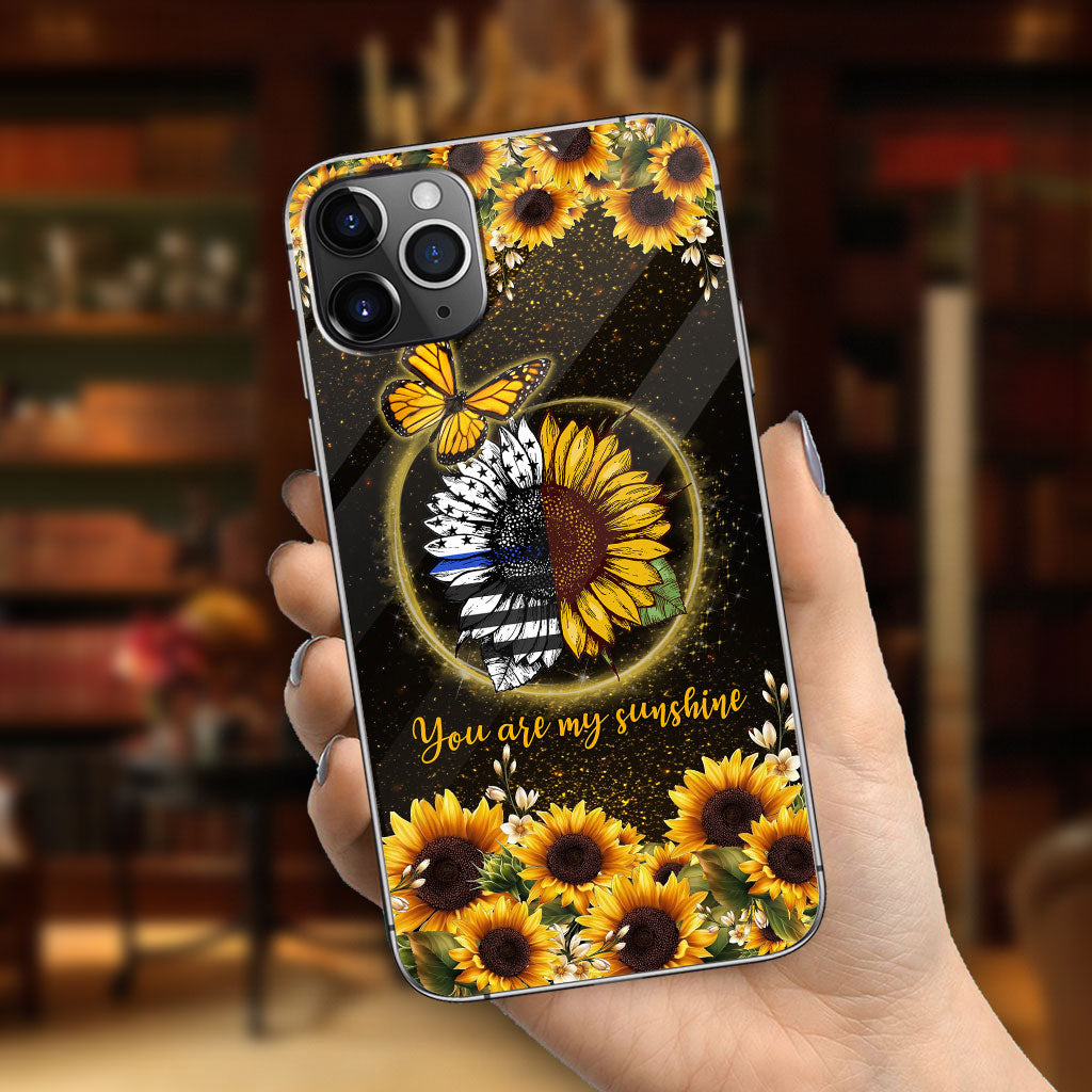 You Are My Sunshine Sunflower Blue Line - Police Officer Phone Case 112021