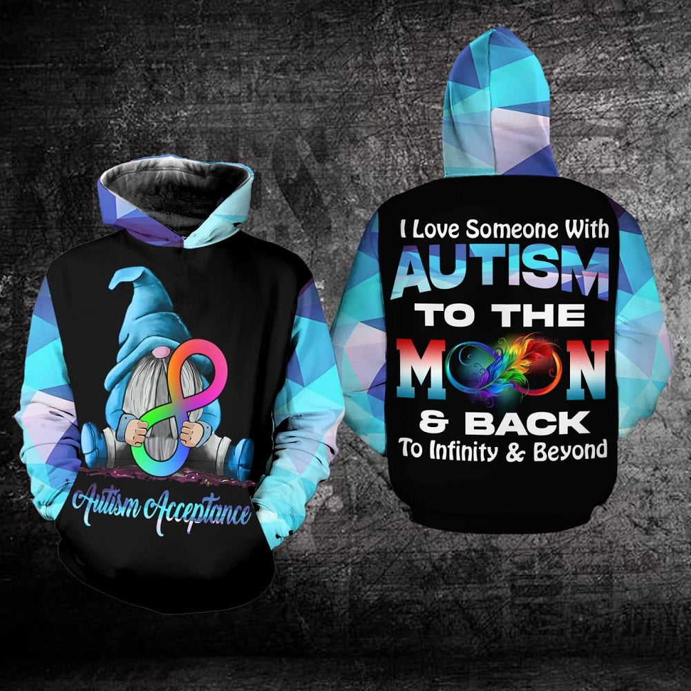 Discover Autism Awareness : I Love Someone With Autism - Autism Awareness All Over 3D Hoodie