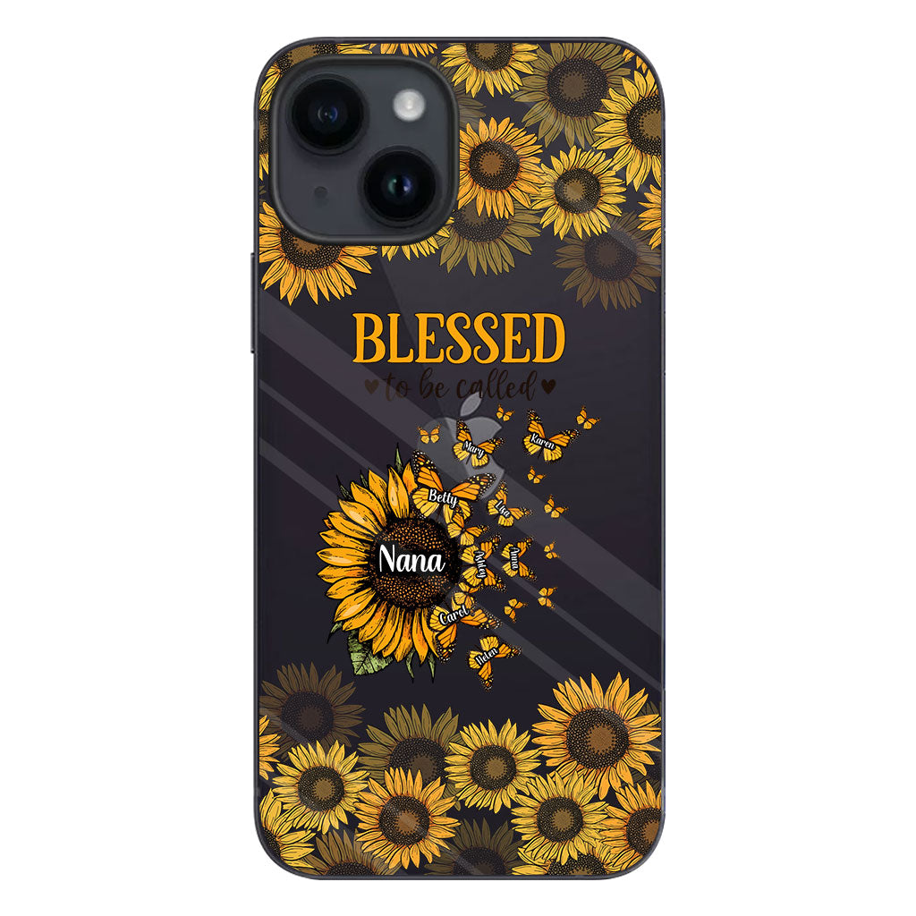 Beautiful Sunflower Blessed To Be Called - Gift for grandma, mom - Personalized Clear Phone Case