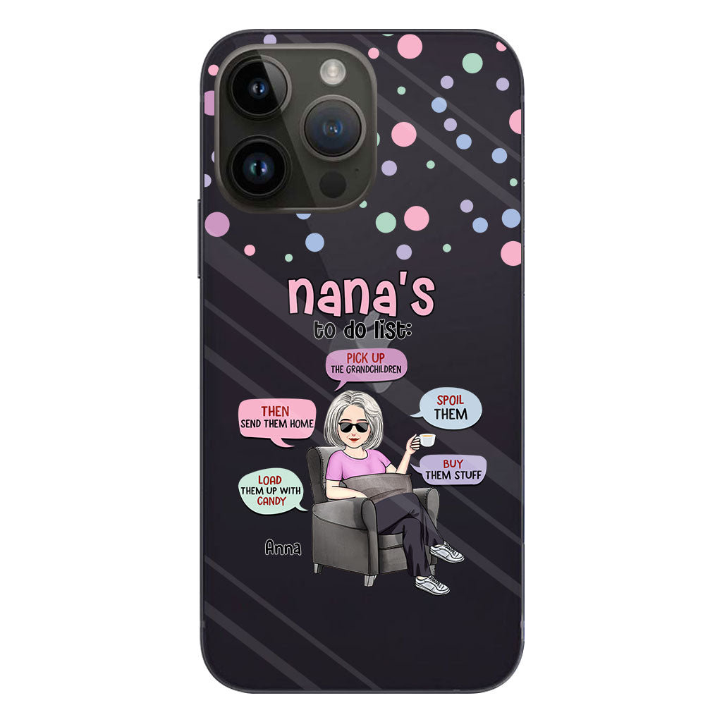 Nana's To Do List - Personalized Grandma Clear Phone Case