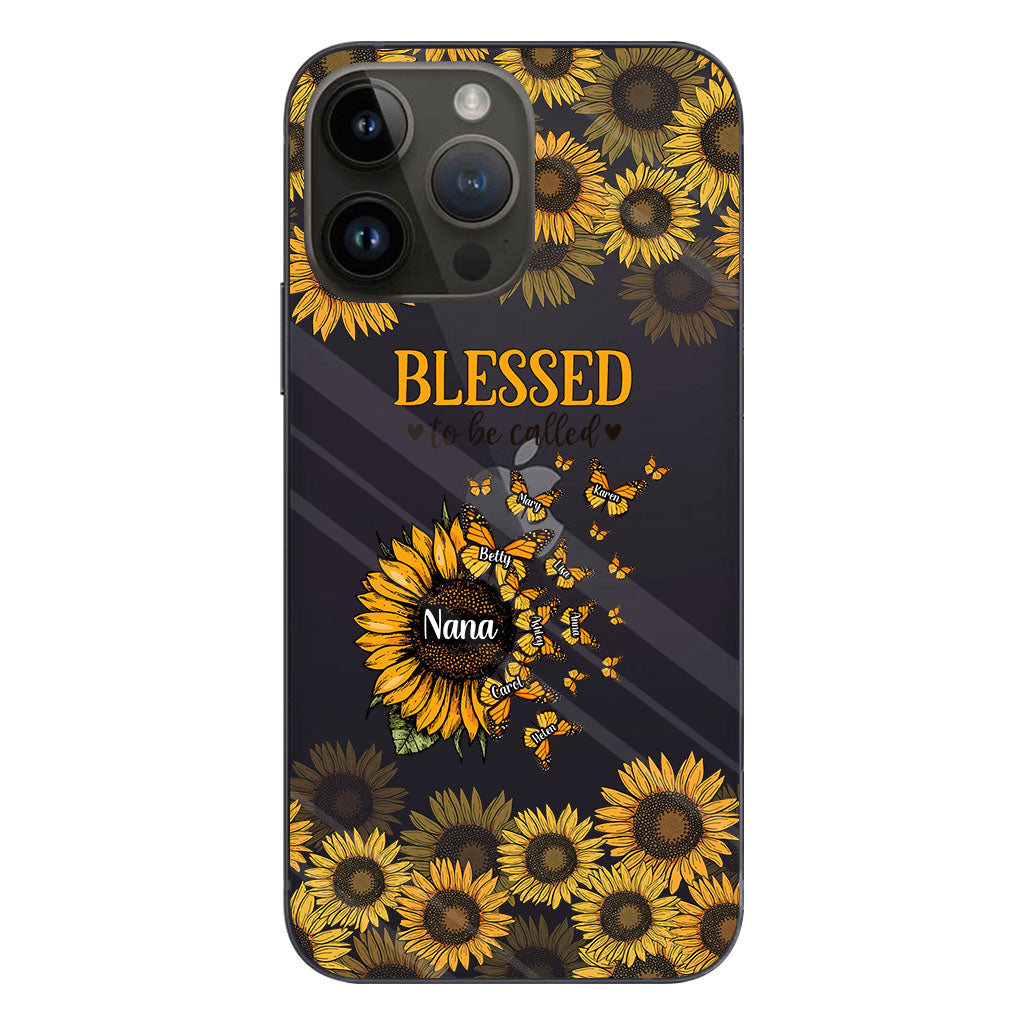 Beautiful Sunflower Blessed To Be Called - Gift for grandma, mom - Personalized Clear Phone Case