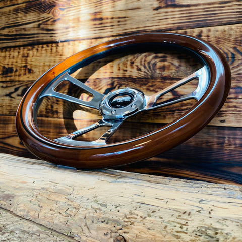 Wood steering wheel