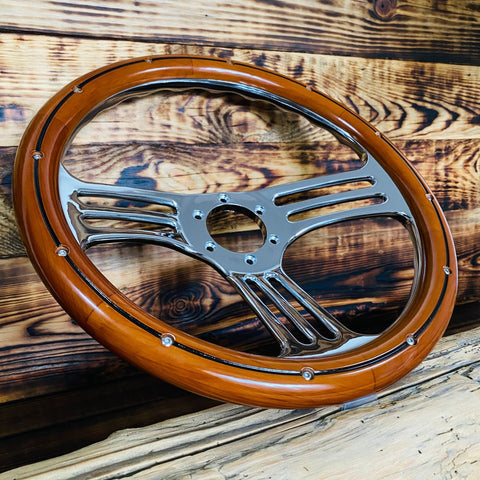 Wood steering wheel