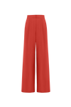 Picture of Wool Wide Leg Trousers in Red