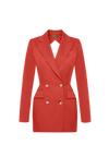 Picture of Wool Open-Backed Blazer Dress in Red