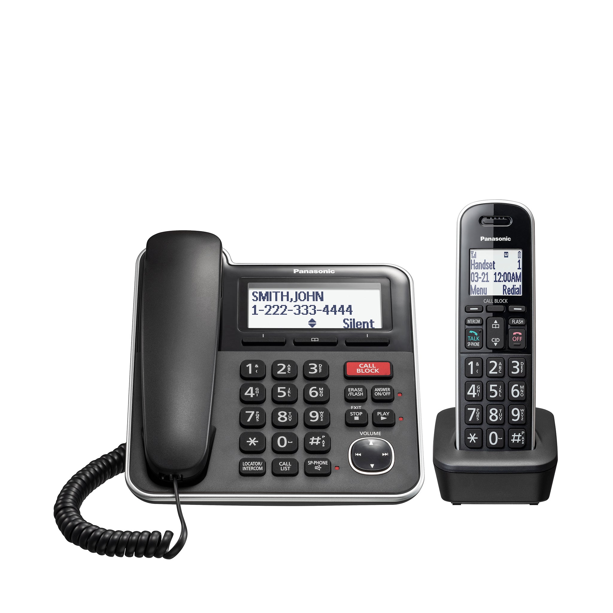 PANASONIC Accesorio de teléfono inalámbrico compatible con sistemas  telefónicos inalámbricos serie TGE210/TGE230/TGE240/TGE270 - KX-TGEA20B  (negro)