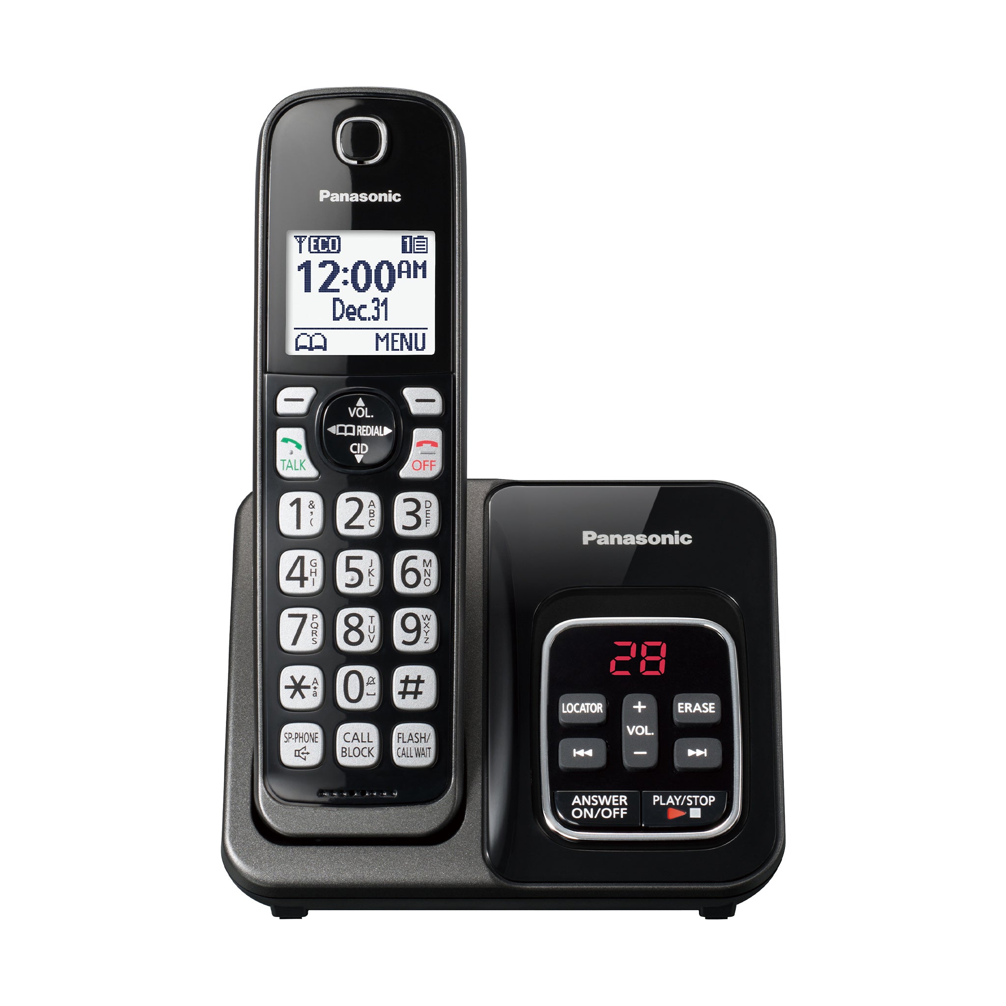 Panasonic Cordless Phone with Answering Machine, Advanced Call 
