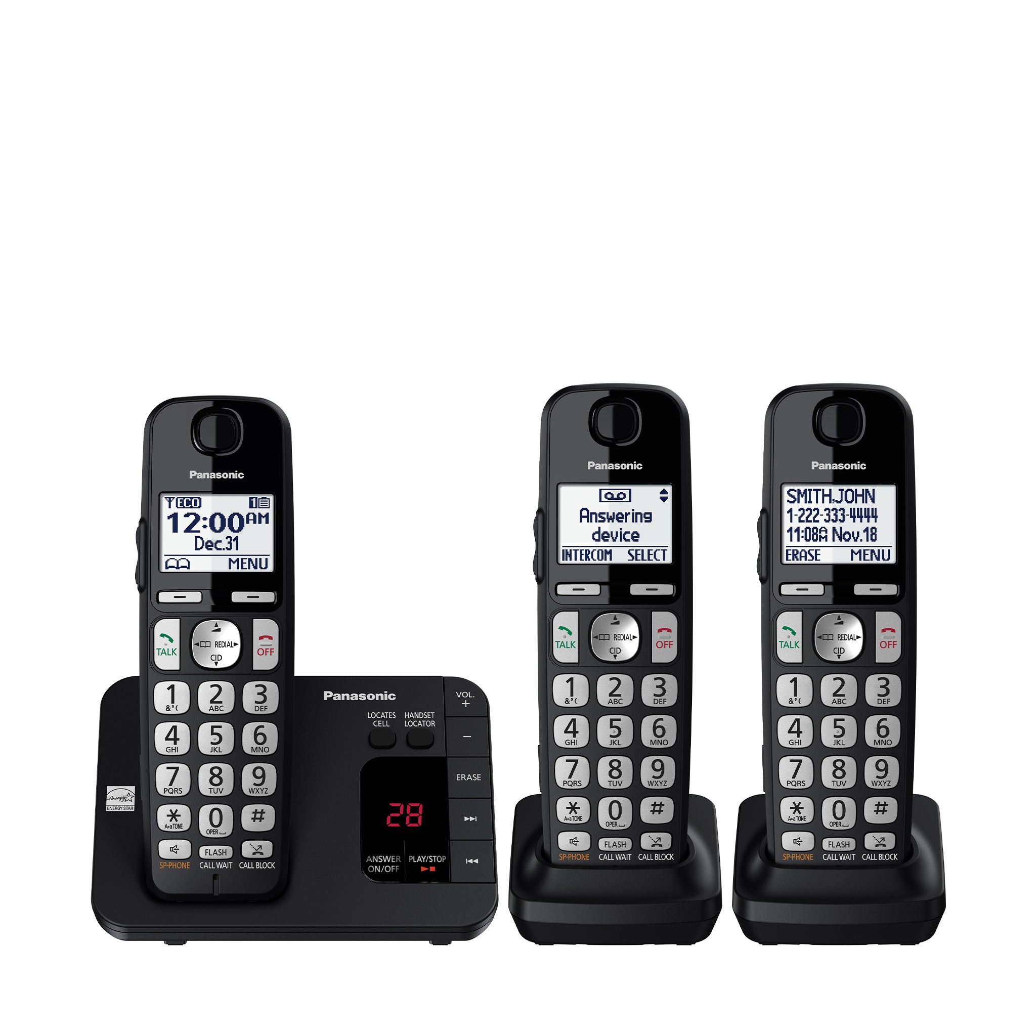Panasonic Amplified Cordless Phone with 1 Handset, Digital Answering  Machine - KX-TGM420W