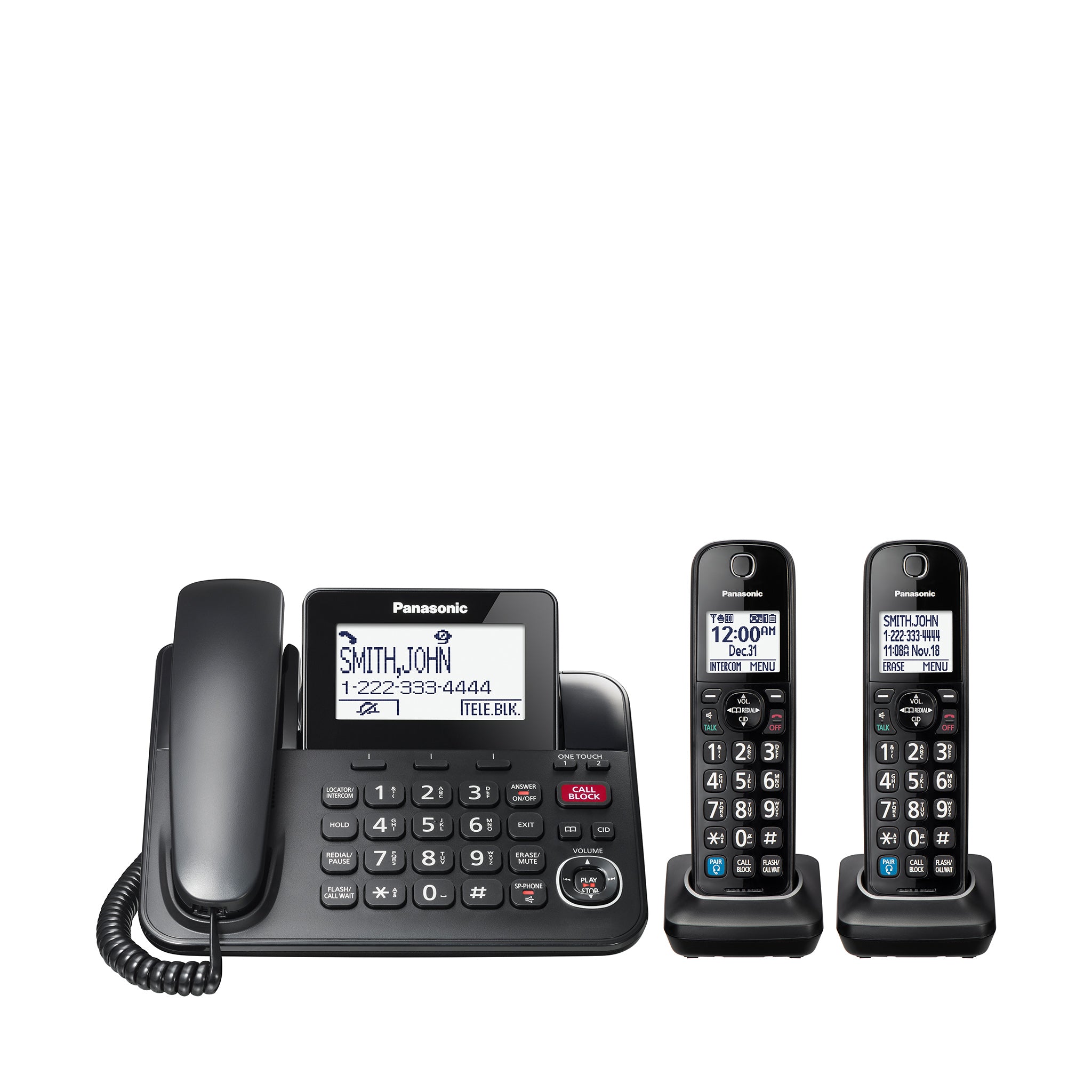 Panasonic 2-Line Compatible Corded Phone System - KX-TS208W