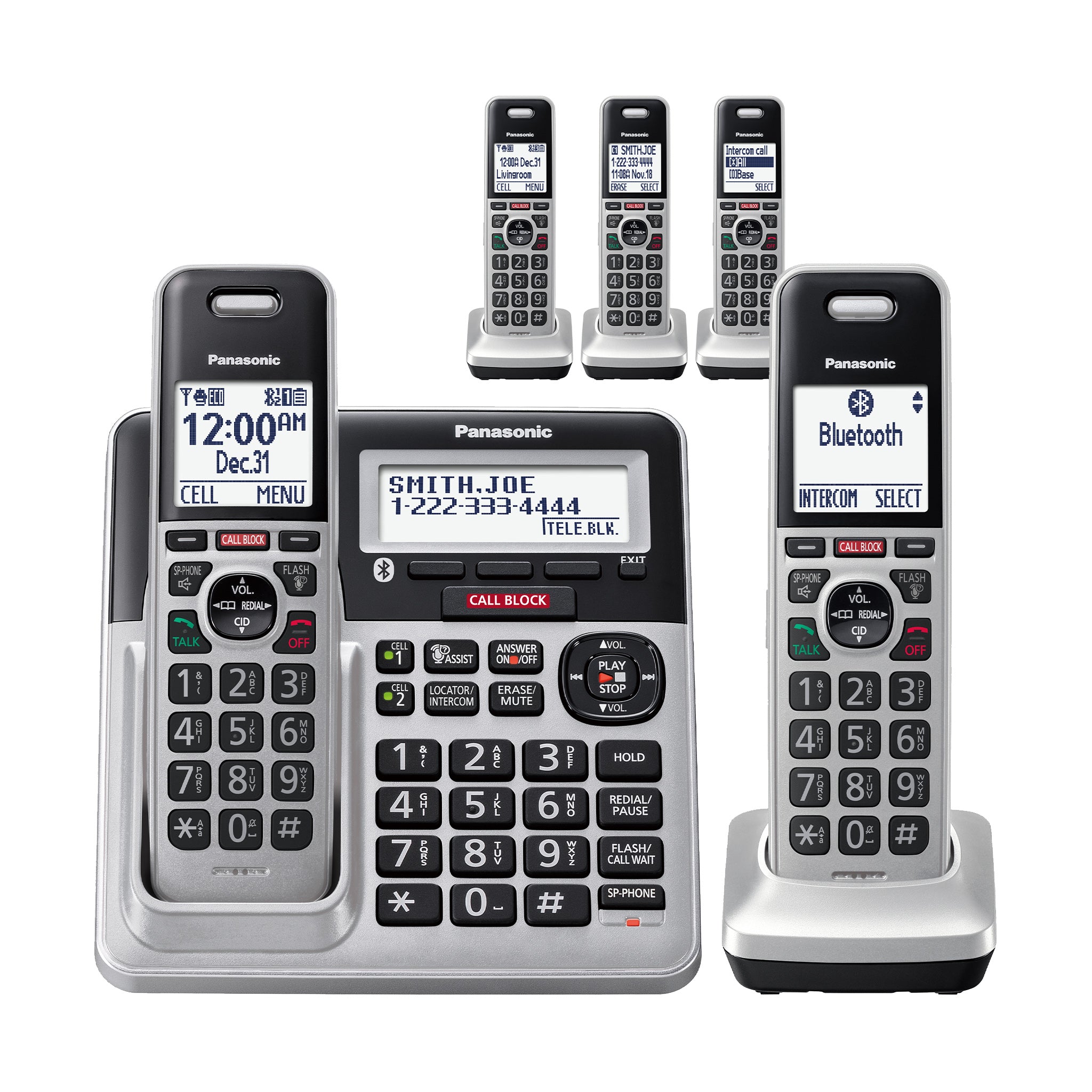 Panasonic KX-TGD664M - Sistema de teléfono inalámbrico expandible con  Bluetooth Link2Cell, asistente de voz, contestador automático y bloqueo de