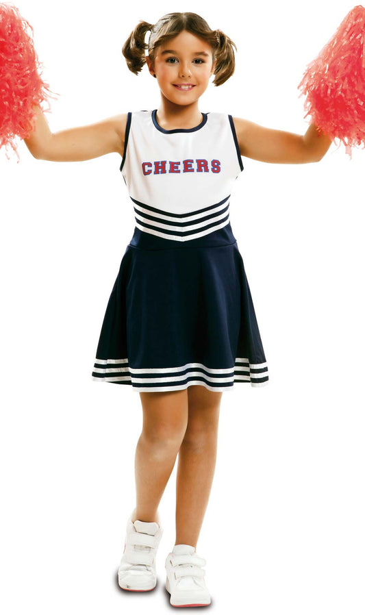 Costume da cheerleader rosso per bambina