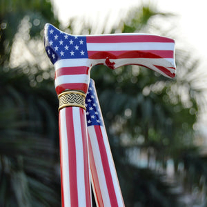 Adjustable Folding Cane with US Flag Design – A Stylish and Functional Walking Stick - Astra Health